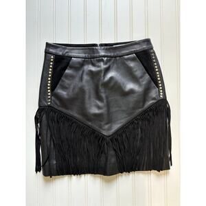 Zoe Karssen Lamb Leather Mini Skirt In Black Size XS